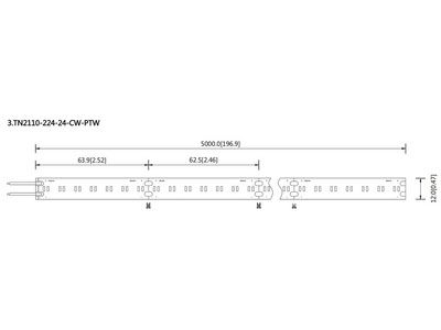 PTW-2110 LED Streifen, 2000/6500K, 7.2/12W/m